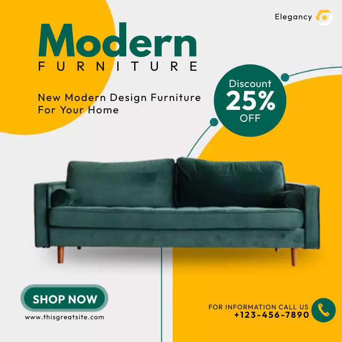 Yellow and green furniture Template PosterMyWall