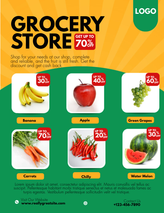 Yellow And Green Modern Grocery Store Catalog Template PosterMyWall