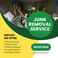 Yellow And Green Professional Junk Removal Se Instagram-opslag template