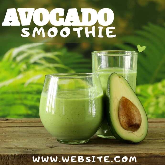 Avacado Posts Yellow and Greenish Joyful Avocado smoothie Instagram Post Template ...