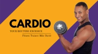 Yellow and Purple Cardio Exercise YouTube Cha template