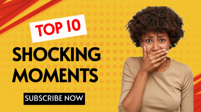 Yellow and Red Bright and Playful YouTube Thumbnail Digitalt display (16:9) template
