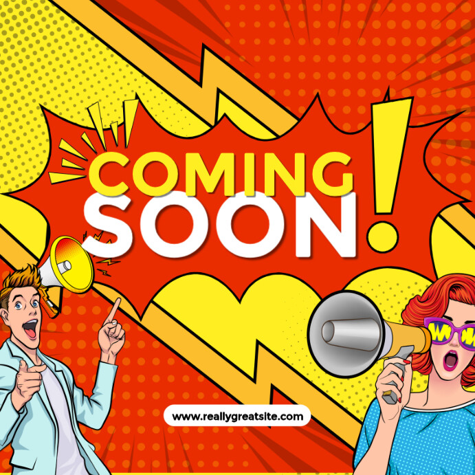Yellow and Red Comic Coming Soon Instagram Post template