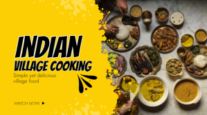 สีเหลือง Yellow and White Abstract Indian Food YouTube YouTube-miniature Template