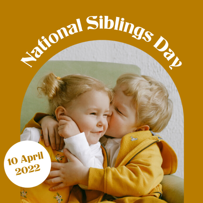 Yellow and White  Creative Minimalist National Siblings Day Event Celebration Instagram Post template