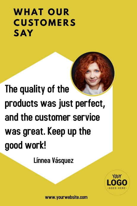 Yellow and white testimonials Template | PosterMyWall
