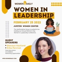 Yellow and White Women's Day Seminar Video Square (1:1) template