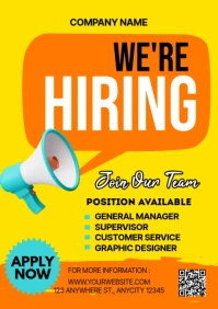 Yellow Berbasis Daftar We Are Hiring A2 template