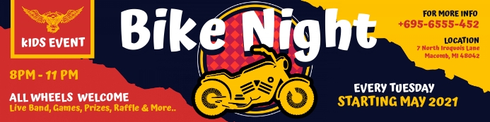 Yellow Bike Night Event 2'x8' Banner Template