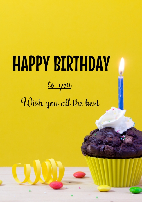 yellow birthday template | PosterMyWall