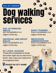 Yellow Bisque Professional  Dog Walking Services Advertisement Fyer Flyer (US Letter) template