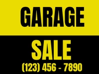 Yellow Black Garage Sale Yard Sign Cartello da esterno template