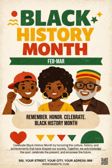 Yellow Black History Month Celebration Pinterest Graphic Template ...