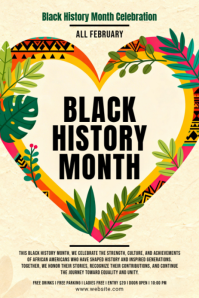 Yellow Black History Month Celebration Pinterest Graphic template