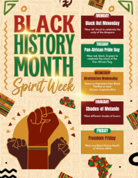 Yellow Black History Month Spirit Week Flyer template