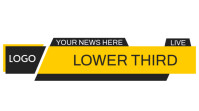 Yellow Black Lower Third Title Frame Social Media News Ticker Display digitale (16:9) template