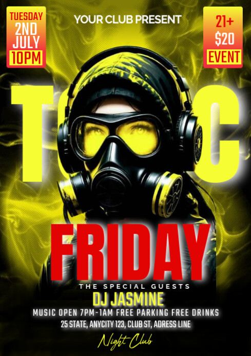 Yellow Black Maximalist Toxic Friday A1 template