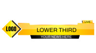 Yellow Black News Lower Third Title Frame Digitalt display (16:9) template