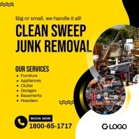 Yellow Black Professional Junk Removal Service Instagram Post template