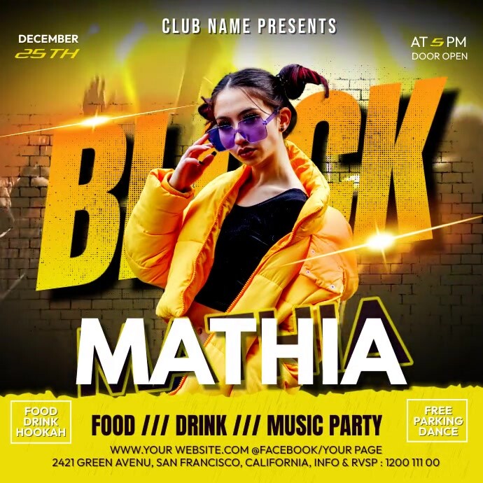 Yellow Block Party Template | PosterMyWall