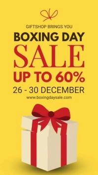 Yellow Boxing Day Digital Display template