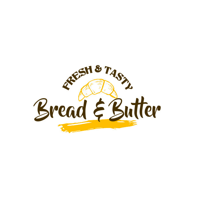Butterbread Logo Yellow Bread and Butter Bakery Logo Template | PosterMyWall