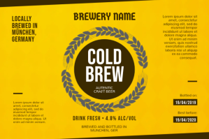 สีเหลือง Craft Beer Label Label Template