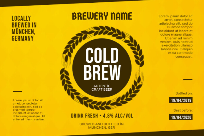 Label Kuning Pembuat Bir Templat | PosterMyWall