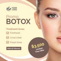 Yellow Brown Modern & Minimal Promo Botox Facebook Instagram Post template