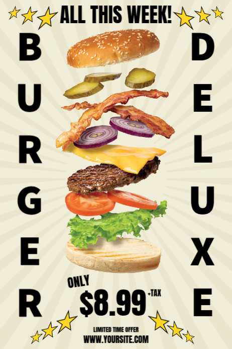 Yellow Burger Special Ad Poster Poster Template | PosterMyWall