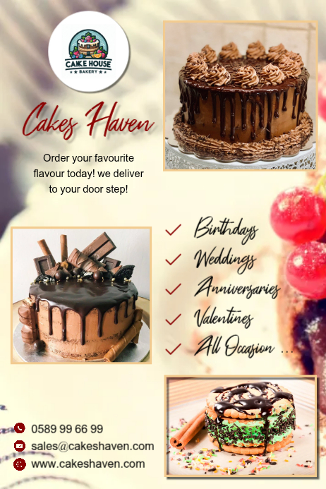Cake Shop Promotions Posters Template | PosterMyWall