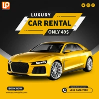 Yellow Car Ads Quadrado (1:1) template