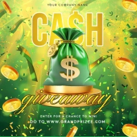 Yellow Cash Giveaway Contest Instagram Post template