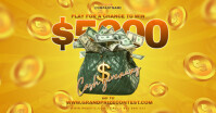 Yellow Cash Giveaway Facebook Shared Image Isithombe Esabiwe ku-Facebook template