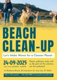 Giallo Beach Clean-Up Event A4 Template