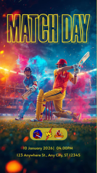 Cricket Match Event Instagram Story Template