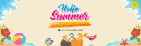 Yellow Ceria Hello Summer Tajuk Twitter template