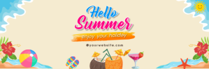 Yellow Ceria Hello Summer Tajuk Twitter Twitter-Kopfzeile template