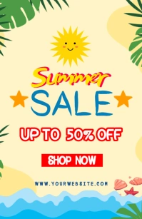 Yellow Ceria Summer Sale Tabloid Poniekoerant template