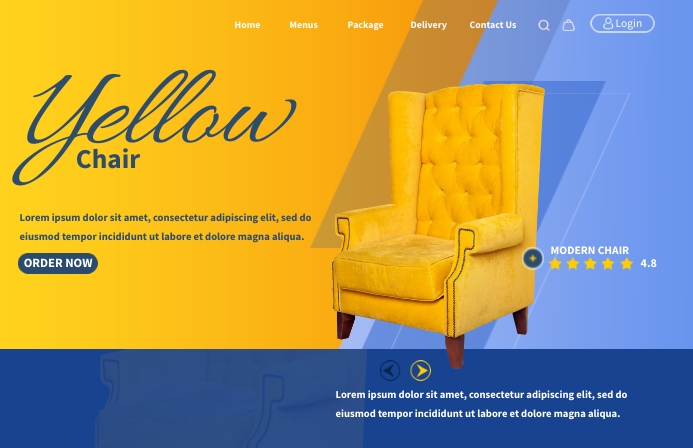 Chair Rendering Templee Color Yellow Chair Template | PosterMyWall