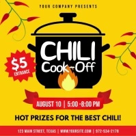 Yellow Chili Cook Off Contest Instagram Video Cuadrado (1:1) template