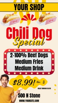 Yellow  Chili Dog Special Instagram Ad Instagram Story template