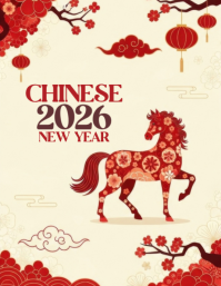 Yellow Chinese New Year 2026 Flyer Pamflet (Letter AS) template