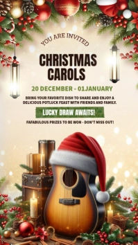 Yellow Christmas Carols Instagram Story Indaba yaku-Instagram template