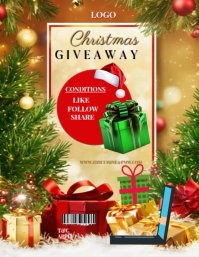 Yellow Christmas Giveaway Flyer (us Letter) template