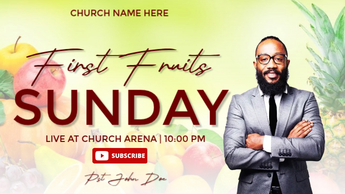 Yellow Church Event YouTube Thumbnail Template | PosterMyWall