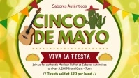 Yellow Cinco de Mayo Bar Event Invitation Facebook Cover Video (16:9) template