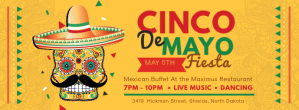 橙色 Cinco de Mayo Portada de Facebook Template