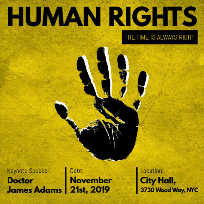 Yellow Civil Rights Ad Template | PosterMyWall
