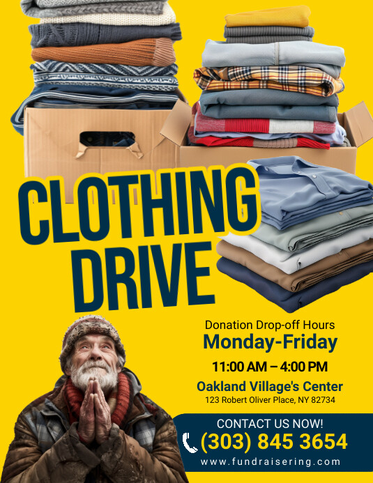 Yellow Clothing Drive Flyer (us Letter) template